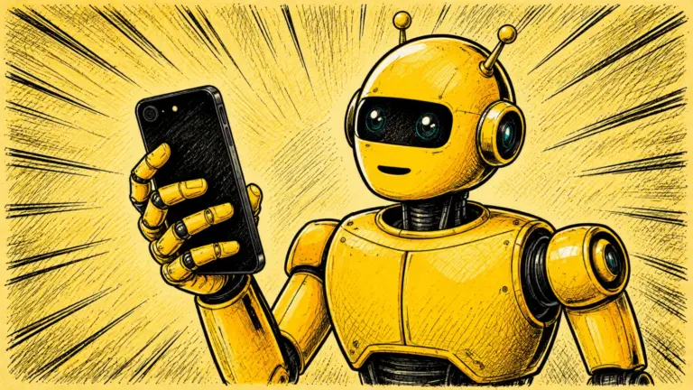 Робот со смартфоном – mobile-first индексация